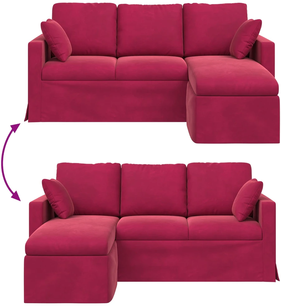 Sofa Vyno raudona 178 x 134 x 80 cm Aksomas