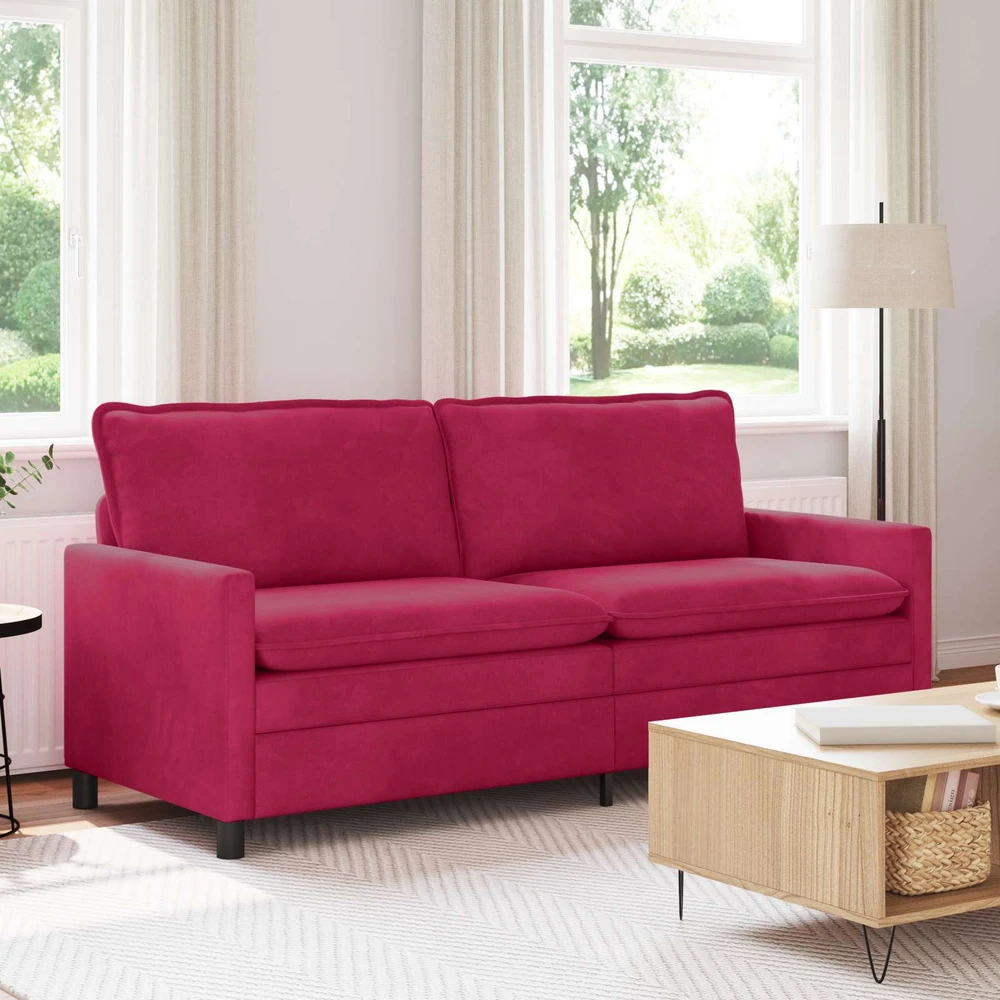 Sofa Vyno raudona 196 x 81 x 87,5 cm Aksomas