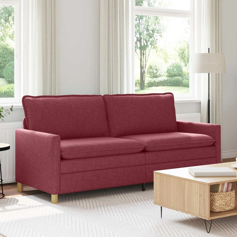 Sofa Vyno raudona 196 x 81 x 87,5 cm Audinys