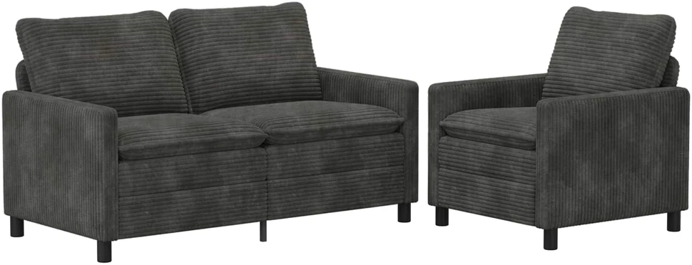Sofa Sofos komplektas 2 vnt. Antracito Poliesteris