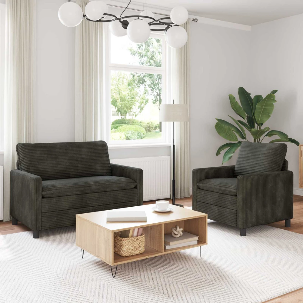 Sofa Sofos komplektas 2 vnt. Antracito Poliesteris