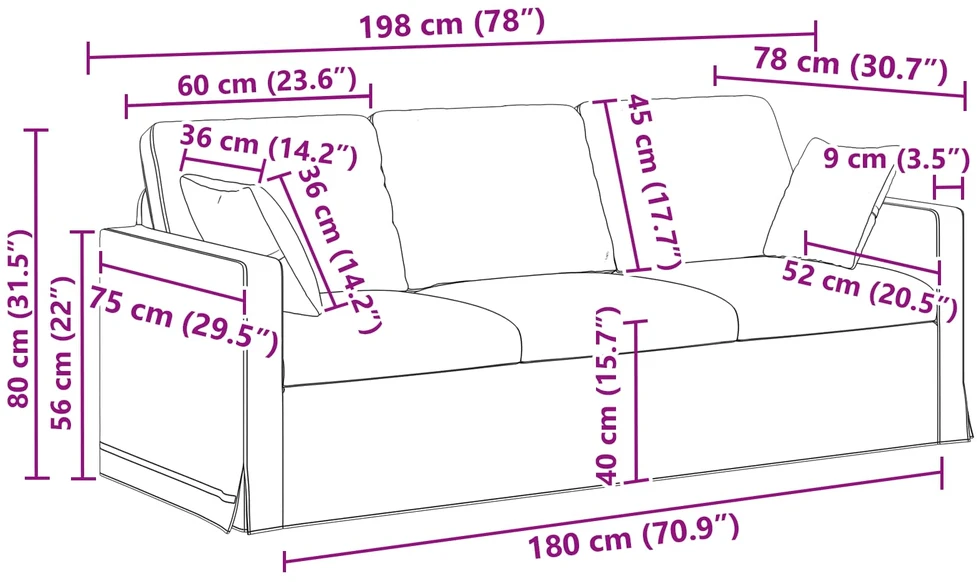 Sofa Sofos komplektas 2 vnt. Juoda Aksomas