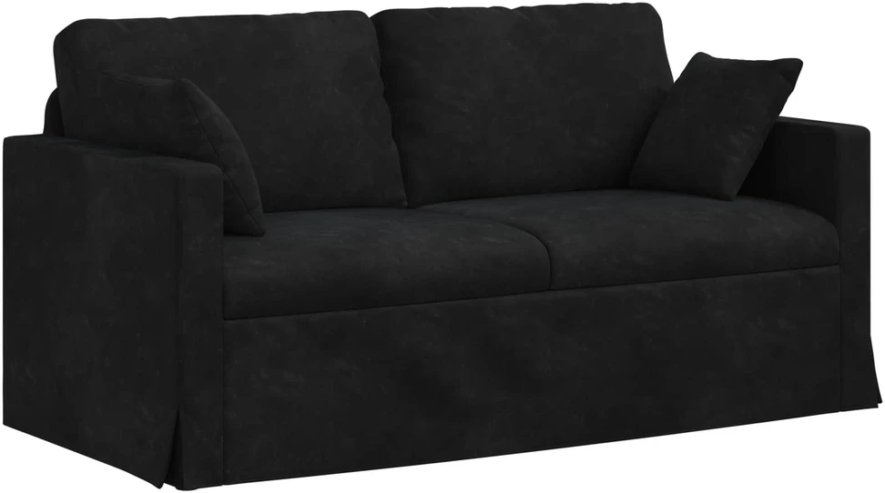 Sofa Sofos komplektas 2 vnt. Juoda Aksomas
