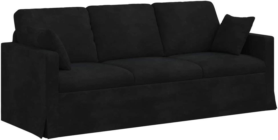 Sofa Sofos komplektas 2 vnt. Juoda Aksomas