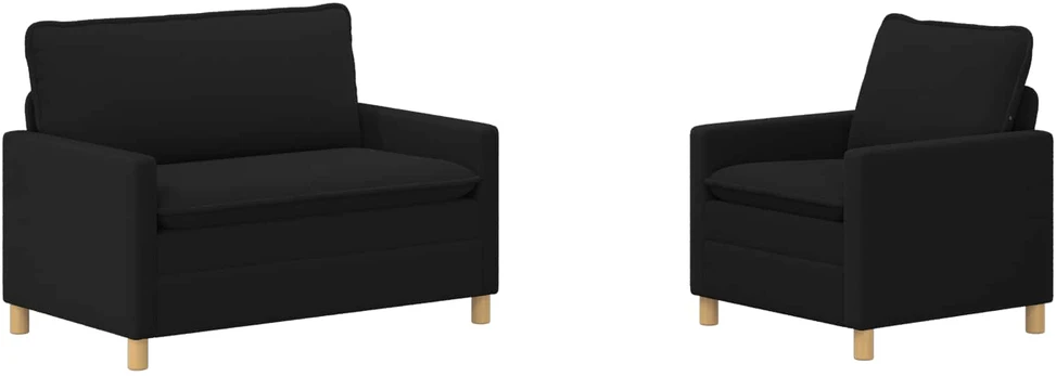 Sofa Sofos komplektas 2 vnt. Juoda Audinys