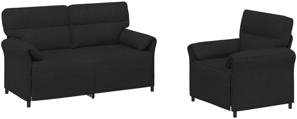 Sofa Sofos komplektas 2 vnt. Juoda Audinys