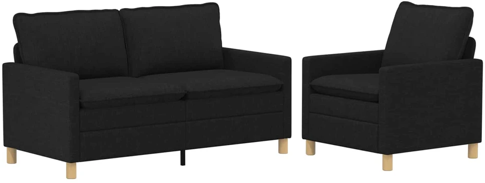 Sofa Sofos komplektas 2 vnt. Juoda Audinys