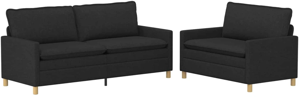 Sofa Sofos komplektas 2 vnt. Juoda Audinys