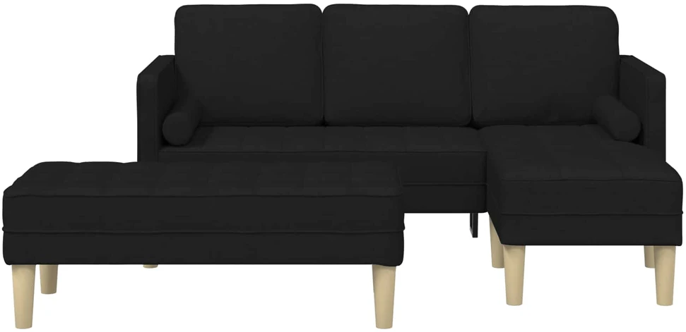 Sofa Sofos komplektas 2 vnt. Juoda Poliesteris
