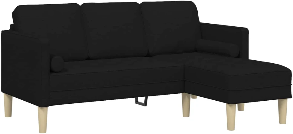 Sofa Sofos komplektas 2 vnt. Juoda Poliesteris