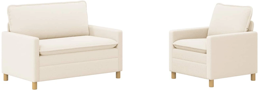Sofa Sofos komplektas 2 vnt. Kreminė Audinys