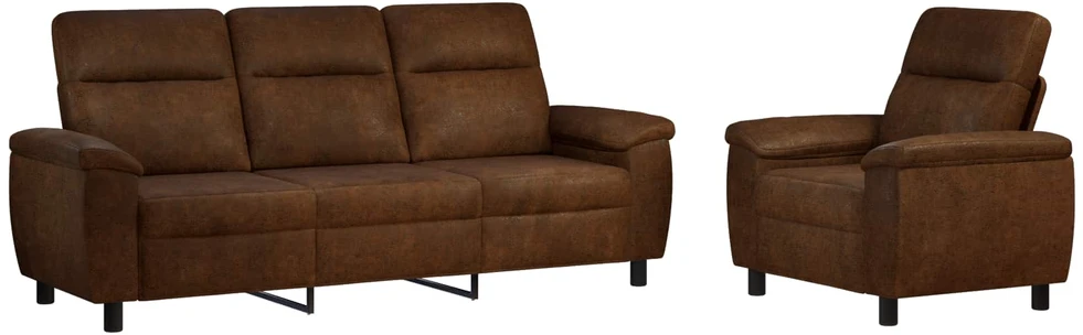 Sofa Sofos komplektas 2 vnt. Ruda Dirbtinė suedė oda