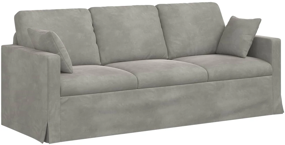 Sofa Sofos komplektas 2 vnt. Šviesiai pilka Aksomas