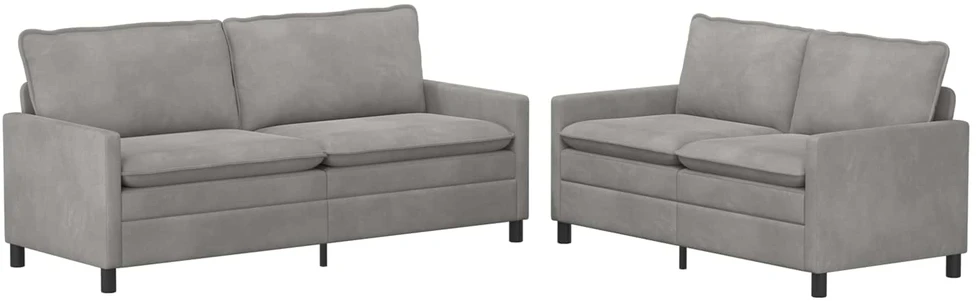 Sofa Sofos komplektas 2 vnt. Šviesiai pilka Aksomas