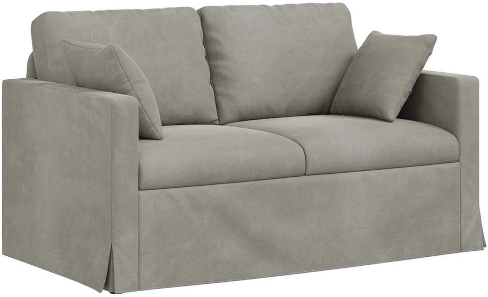Sofa Sofos komplektas 2 vnt. Šviesiai pilka Aksomas