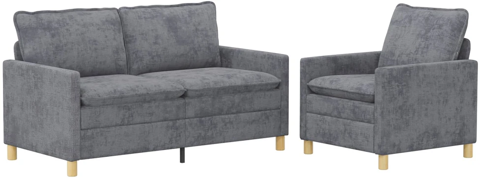 Sofa Sofos komplektas 2 vnt. Šviesiai pilka Poliesteris