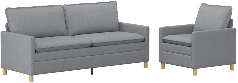 Sofa Sofos komplektas 2 vnt. Šviesiai pilka Audinys