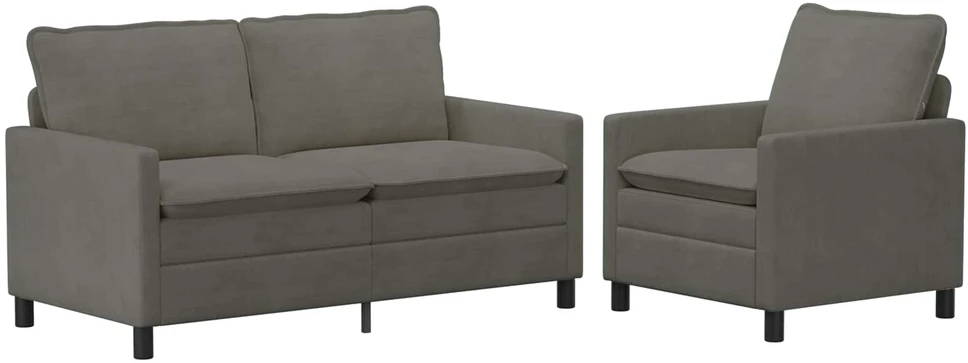 Sofa Sofos komplektas 2 vnt. Šviesiai pilka Audinys