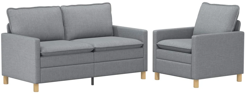 Sofa Sofos komplektas 2 vnt. Šviesiai pilka Audinys