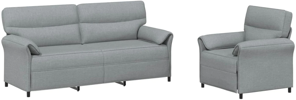Sofa Sofos komplektas 2 vnt. Šviesiai pilka Audinys