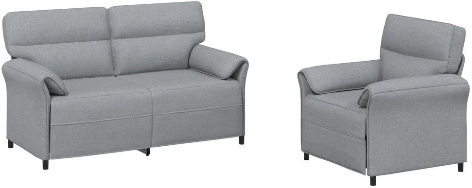 Sofa Sofos komplektas 2 vnt. Šviesiai pilka Audinys
