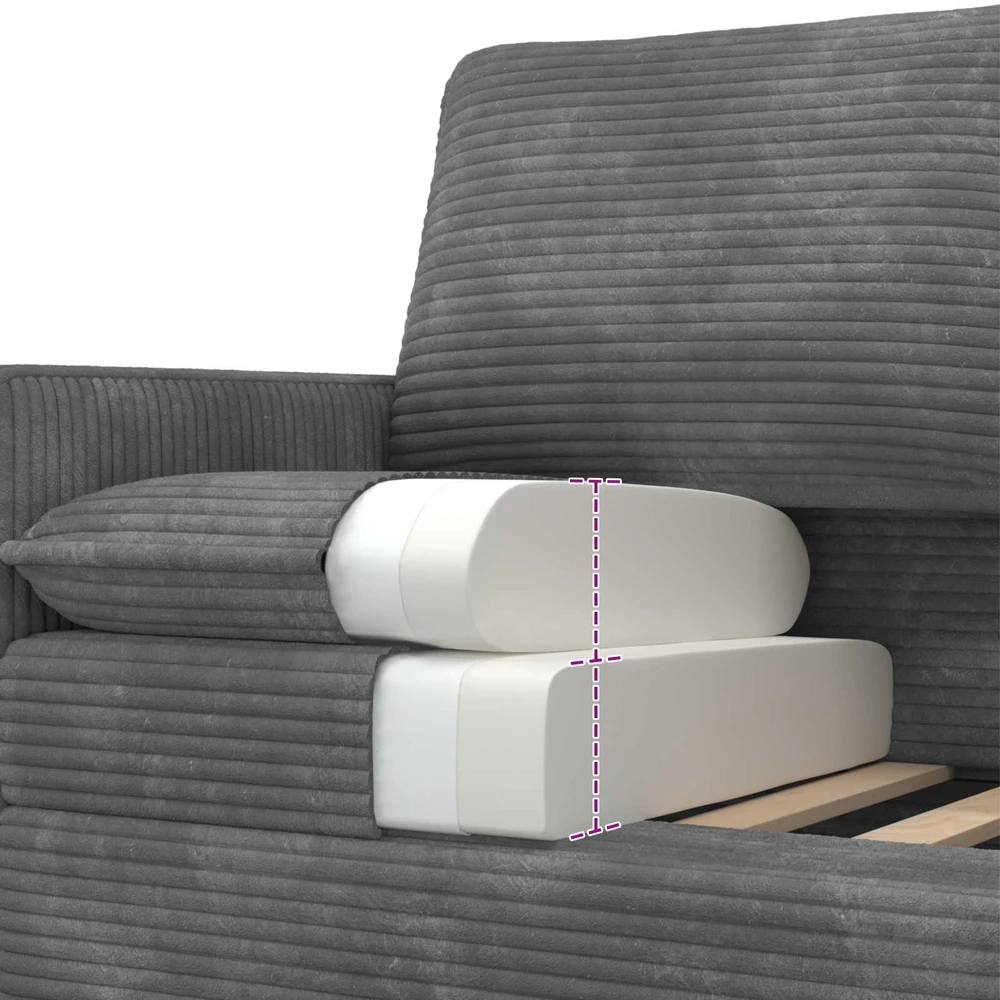 Sofa Sofos komplektas 2 vnt. Šviesiai pilka Poliesteris