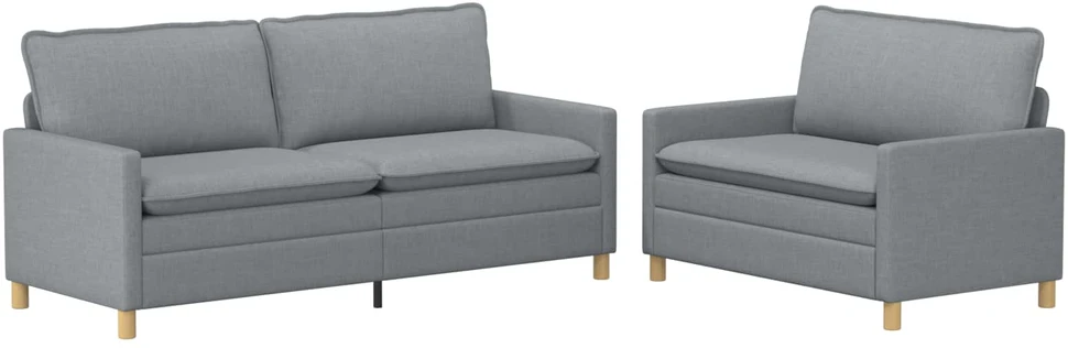 Sofa Sofos komplektas 2 vnt. Šviesiai pilka Audinys
