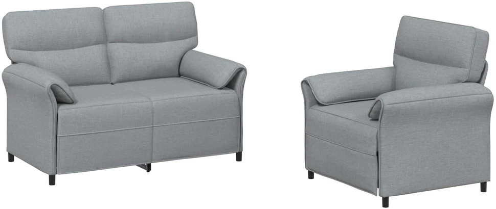 Sofa Sofos komplektas 2 vnt. Šviesiai pilka Audinys