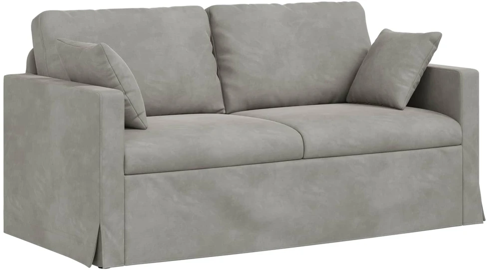 Sofa Sofos komplektas 2 vnt. Šviesiai pilka Aksomas