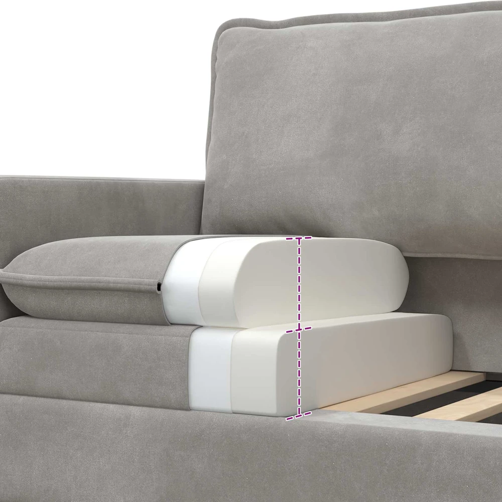 Sofa Sofos komplektas 2 vnt. Šviesiai pilka Aksomas
