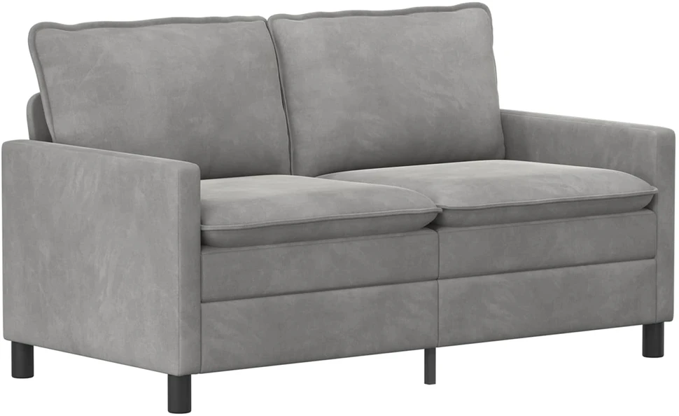 Sofa Sofos komplektas 2 vnt. Šviesiai pilka Aksomas