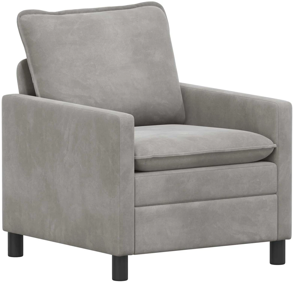 Sofa Sofos komplektas 2 vnt. Šviesiai pilka Aksomas