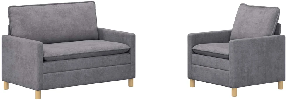 Sofa Sofos komplektas 2 vnt. Šviesiai pilka Poliesteris