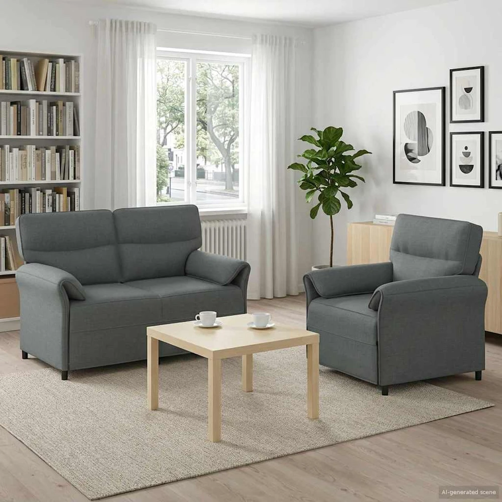 Sofa Sofos komplektas 2 vnt. Tamsiai pilka Audinys