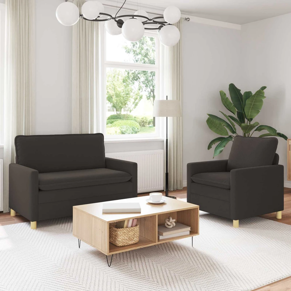 Sofa Sofos komplektas 2 vnt. Tamsiai pilka Audinys