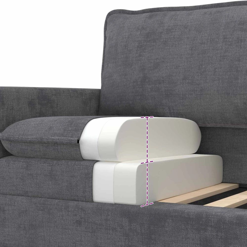 Sofa Sofos komplektas 2 vnt. Tamsiai pilka Poliesteris