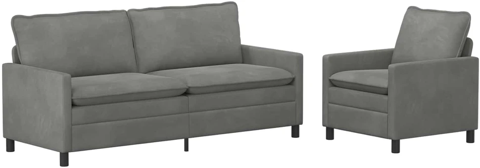 Sofa Sofos komplektas 2 vnt. Tamsiai pilka Aksomas