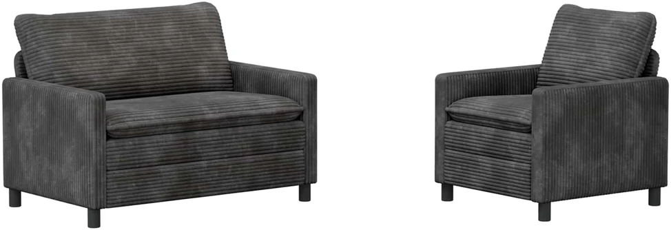 Sofa Sofos komplektas 2 vnt. Tamsiai pilka Poliesteris