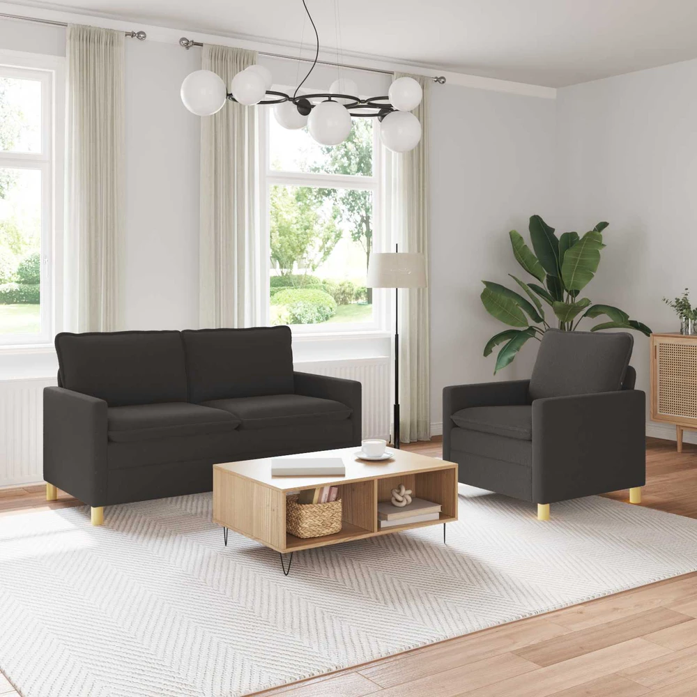 Sofa Sofos komplektas 2 vnt. Tamsiai pilka Audinys