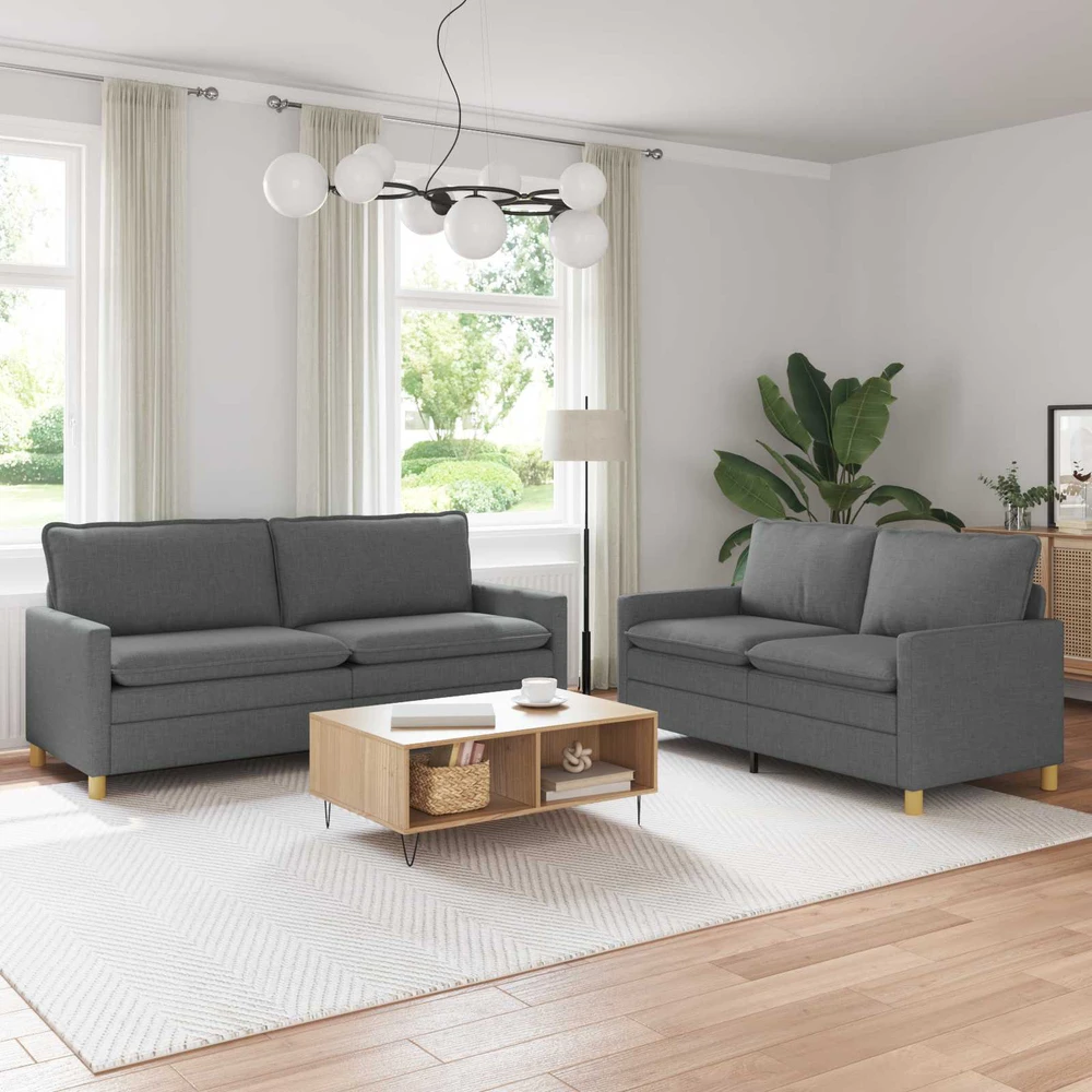Sofa Sofos komplektas 2 vnt. Tamsiai pilka Audinys