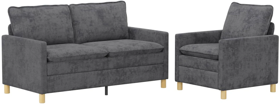 Sofa Sofos komplektas 2 vnt. Tamsiai pilka Poliesteris