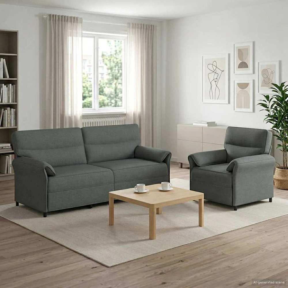 Sofa Sofos komplektas 2 vnt. Tamsiai pilka Audinys