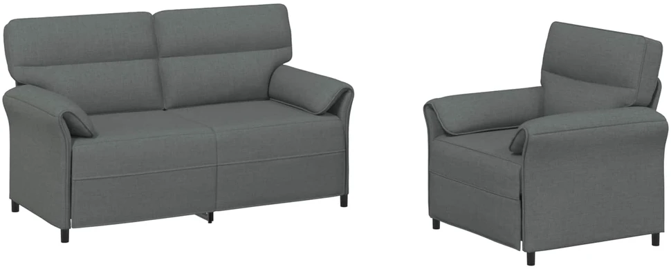 Sofa Sofos komplektas 2 vnt. Tamsiai pilka Audinys