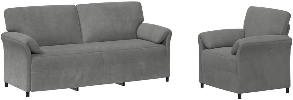 Sofa Sofos komplektas 2 vnt. Tamsiai pilka Aksomas