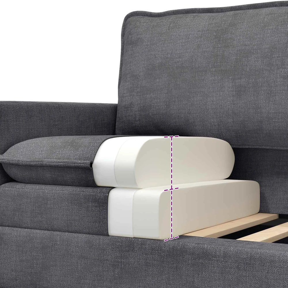 Sofa Sofos komplektas 2 vnt. Tamsiai pilka Poliesteris