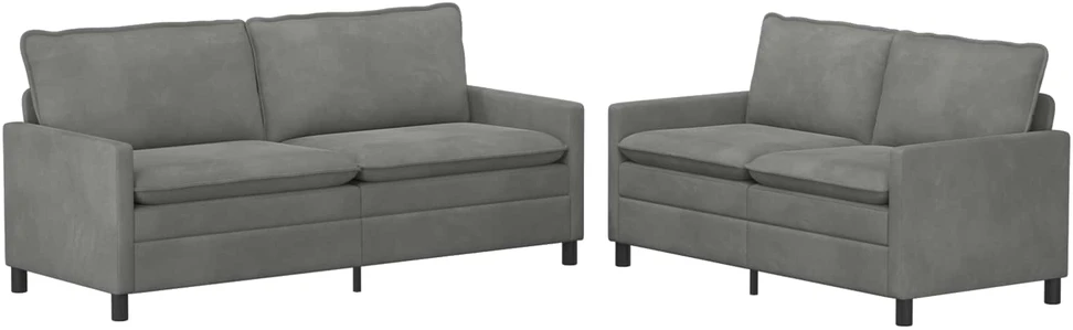 Sofa Sofos komplektas 2 vnt. Tamsiai pilka Aksomas