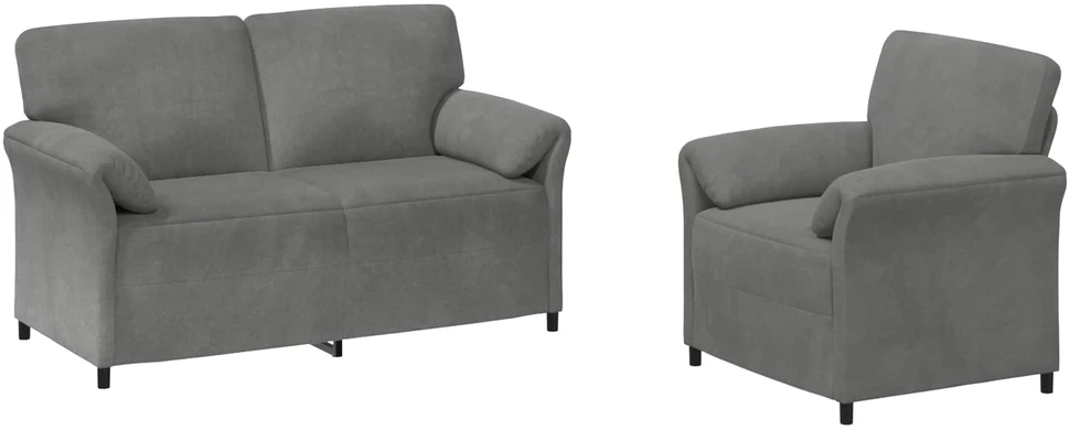 Sofa Sofos komplektas 2 vnt. Tamsiai pilka Aksomas