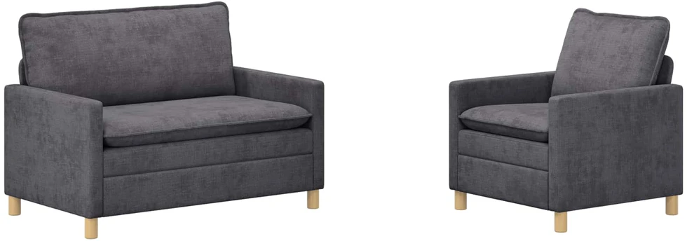 Sofa Sofos komplektas 2 vnt. Tamsiai pilka Poliesteris
