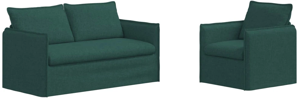Sofa Sofos komplektas 2 vnt. Tamsiai žalia Audinys