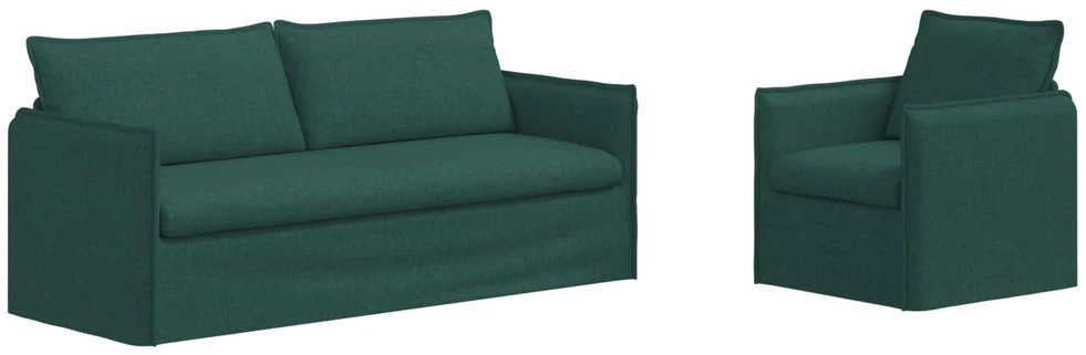 Sofa Sofos komplektas 2 vnt. Tamsiai žalia Audinys